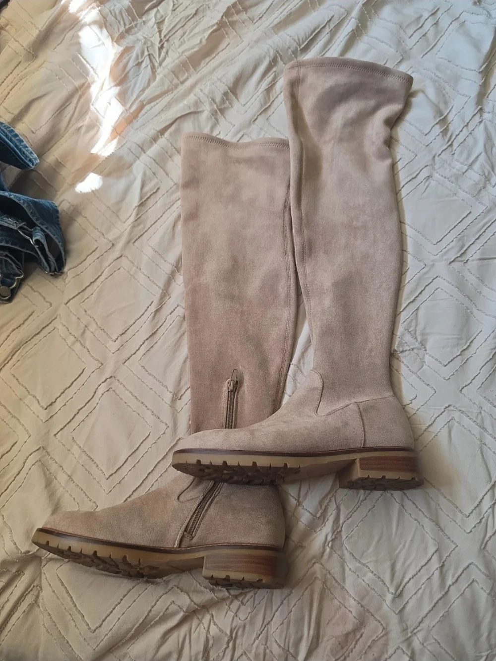 Steve Madden Tall Suede Over-the-Knee Lizbeth Boots in Taupe